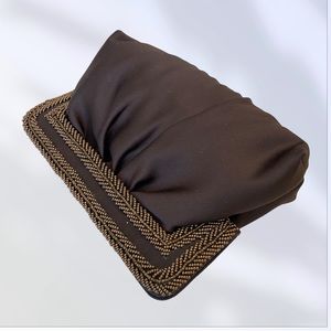 Balborg beaded satin clutch evening bag with strap, NWT yet vintage, excellent!